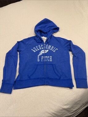 Women’s Abercrombie & Fitch Blue Full-Zip Hooded Sweatshirt size M